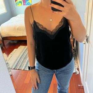 Black velvet tank